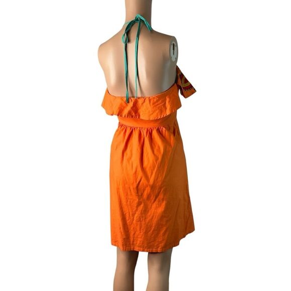 Judith March backless orange sundress embroidered sz small - Picture 3 of 8